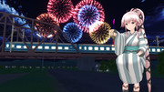 【MMD花火大会2023​】花火と鉄橋と浴衣由良さん