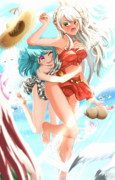 夏を満喫する曹氏ちゃんと何姫ちゃん2023