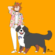 オペとバーニーズ・マウンテン・ドトウ