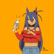 オカメウインディインコとヒシアマさん