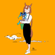 待ち合わせのイクノさんとチャイニーズクレステッドターボ