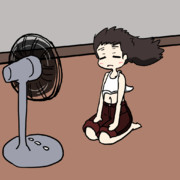 強風でオールバックになる