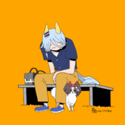 ドッグランのケイエスミラクルとパピヨンルビー