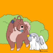 お昼寝スポットの２匹