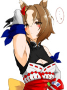 レース上がりのヤエノムテキに腋を見せてもらってる図