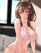 水着姿で準備万端な大和