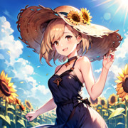 AIイラストで帽子の日にちなんで麦わら帽子のジータちゃんを生成してみた