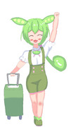 旅行に出かけるずんだもん