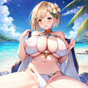 AIイラストで爆乳ドスケベ水着のジータちゃんを生成してみた