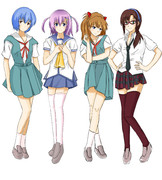 ミラアルデンス・クェル・星乃飾あおいと式波・アスカ・ラングレーと真希波・マリ・イラストリアスと綾