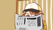 トレセン日報を読むメイ