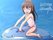 文月ちゃんとプール