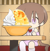 コメダで普通のかき氷を頼んだら自分の頭程の大きさのがきた月読アイ