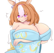 浴衣がずり落ちてるドトウちゃんに鉢合わせたトレーナー