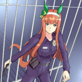 ゲート(鉄格子)をすり抜けるスズカ先輩