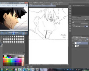 切嗣（アニメ24話「最後の令呪」4分58秒スクショ（下絵で鉛筆描き）2023.9.19投稿