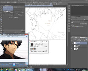 切嗣（アニメ24話「最後の令呪」2分10秒スクショ（線画））2023.9.21投稿