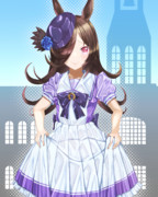 【ウマ娘絵】ラバー制服を着用したライスシャワー