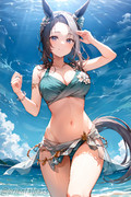 【AI】スズカの水着を借りたラモーヌさん