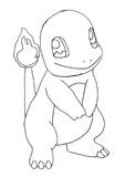 仲間になりたそうにこちらを見ているヒトカゲ_ペン描き