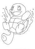 甲羅で滑って遊ぶゼニガメ_ペン描き