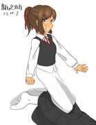 伊４０１とロングスカートと白タイツ