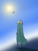 本当の自由を求め、この空に誓いを立てるキッド。