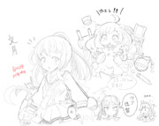 艦これの文月とほっぽちゃんと曙と潮ちゃん