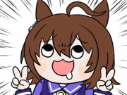 あびゃ顔ダブルピース