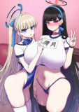 トキちゃんとリオが体操服着てぴーすしてるだけ