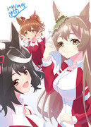 キタサトと良ポジで映り込むマーチャン