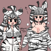 サバンナシマウマちゃんとチャップマンシマウマちゃん