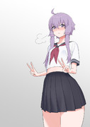 学生時代の制服を着てくれるゆかりさん