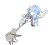 カブトムシと闘うミユ