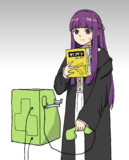 魔導書を頼りに魔法操作するフェルン