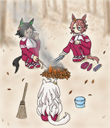 焼き芋を作ろうとしているBNW