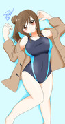 【リク絵】競泳水着コートささらちゃん【さとうささら】