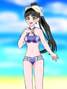 清楚で真面目なイメージの水着葉月恋ちゃん