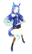 【ウマ娘絵】ゴドルフィンバルブ 糸目 青