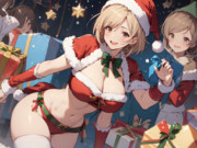 子どもたちにプレゼントを配っているけど衣装がハレンチなサンタクロースジータちゃん