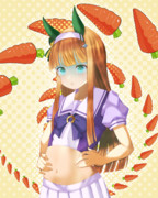 【ウマ娘絵】スペちゃんの影響を受けすぎたスズカさん♪