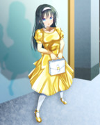 【オリジナル絵】黄色い私服を着用した黒髪の女の子♪