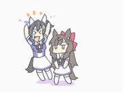 【GIFアニメ】ダイイチルビーとダイタクヘリオスのアニメ。