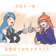 【艦これ】今年の、描き納め【五月雨/卯月】