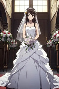 AIに描かせたウェディングドレスを着た涼宮ハルヒ