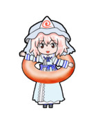 319 ドーナツに囲まれる幽々子【東方Project 立ち絵素材 透過GIF】