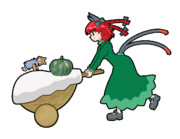 335 狐を運ぶお燐【東方Project 立ち絵素材 透過GIF】