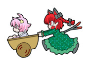 336 主を運ぶお燐【東方Project 立ち絵素材 透過GIF】