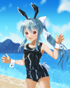 【オリジナル絵】渚のスク水バニーちゃん♪