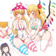 戯れるフランちゃんとピースちゃん、の妄想をするスターちゃん